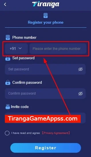 TYPE YOUR MOBILE NUMBER